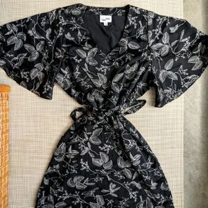 Frank & Oak mini dress with floral/nature print